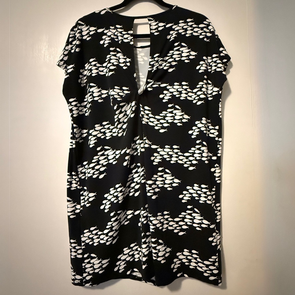 NWT Fighting Eel Black & White Fish Print Dress Adrien – XS - Picture 2 of 7